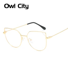 Сова Город Женские очки кошачий глаз брендовые дизайнерские очки оправа анти-Синие лучи оптические прозрачные линзы унисекс очки «кошачий глаз» оправа
