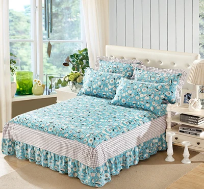 Домашний текстиль double/single/кровать Кроватные подзоры хлопок покрывало ватным тампоном Кружево эластичность Простыня из юбка - Цвет: 154