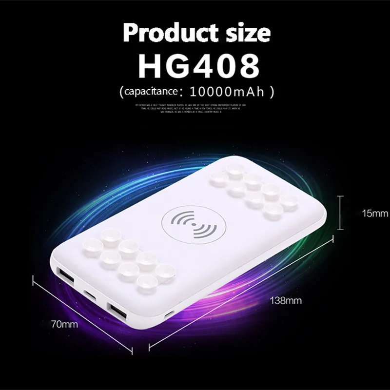 New Suction Cup Powerbank 10000mAh Type Wireless Charging Treasure Lightweight Portable Mobile Phone Wireless Charger For iPhone New Suction Cup Powerbank 10000mAh Type Wireless Charging Treasure Lightweight Portable Mobile Phone Wireless Charger For iPhone