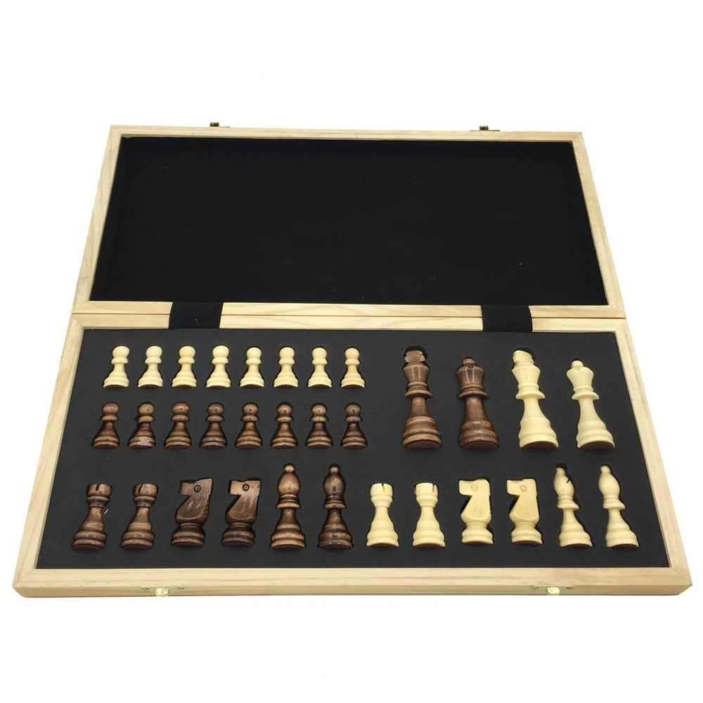 

Classic Wooden Storage Box & Pieces Large Outdoor Entertainment Game Board Size 39.4 cm x 39 cm Magnetic Chess Sets Gift For Men