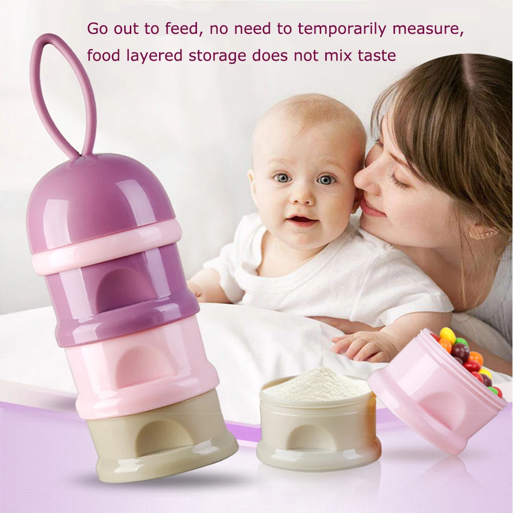 3 layer Frog Style Portable Baby Food Storage Box Essential Cereal