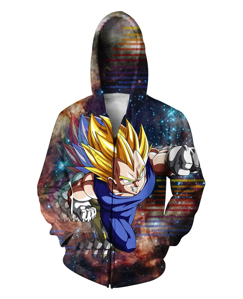 2016 Newest Zip Up Hoody Japanese Anime Series Dragon Ball Z Character