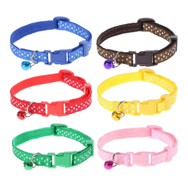 font b Pet b font Collar Adjustable Cute Cat Puppy Collars Dots Pattern Dog font