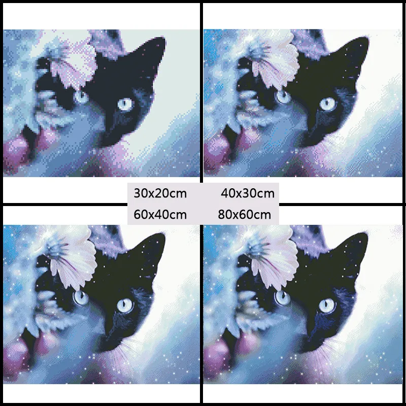 Miaodu 5D Diy полностью квадратная дрель Алмазная картина кошка вышивка крестом Кошка