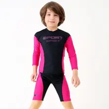 Соревнования мальчик купальник бикини купальники ребенок купальный костюм детский купальник для девочек пляжный комплект Дайвинг костюм полосатая блузка черный