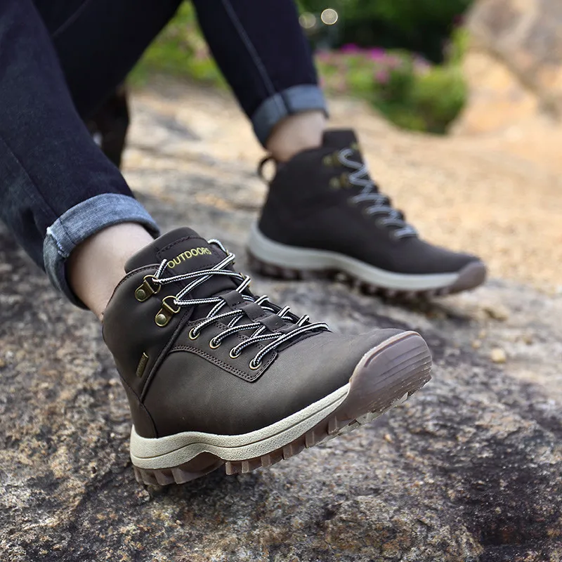 Feiyitu/зимние Ботинки martin; Повседневная обувь; мужские ботинки; Botas; теплые кожаные ботильоны; Осенняя мужская обувь на плоской подошве; кожаная Рабочая обувь на платформе