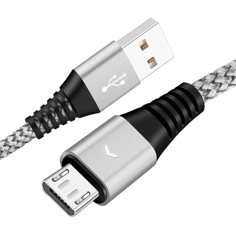 Олаф Micro USB кабель 2A кабель для быстрой зарядки и передачи данных кабель для зарядного устройства Microusb для samsung S7 S6 Xiaomi Android кабели для мобильных телефонов - Цвет: Silver