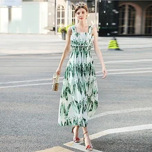 Milan Long Dress New High Quality Runway Designer 2018 Spring Fashion Women S Party Office Girls