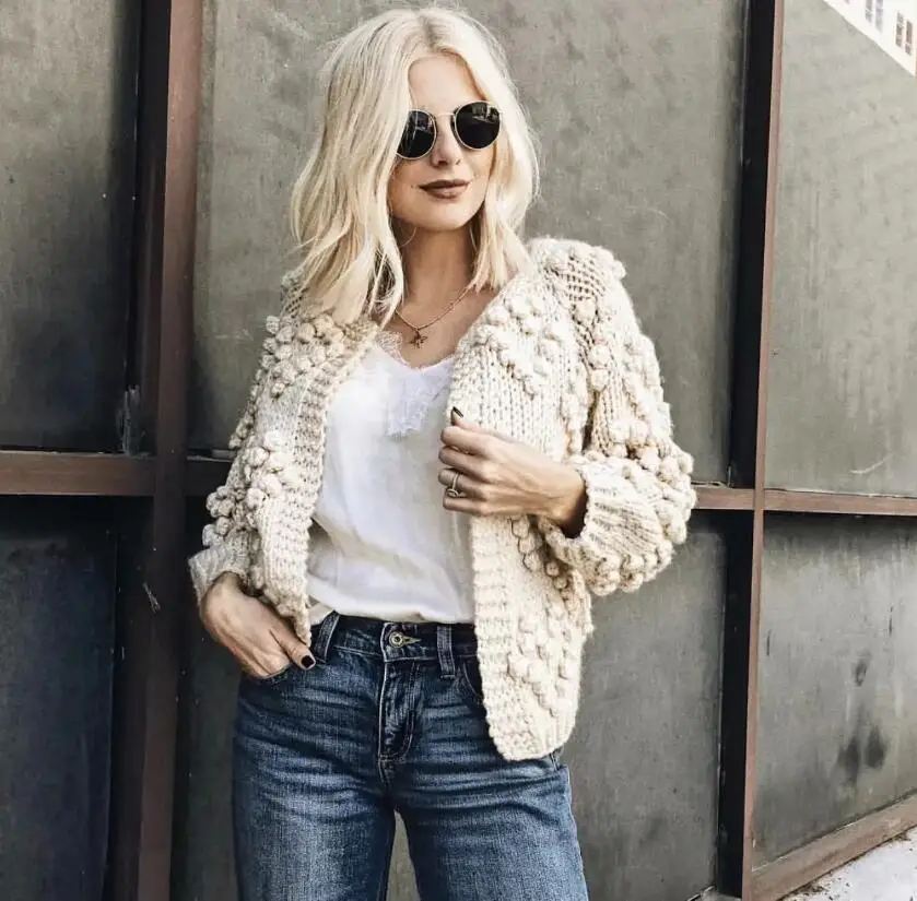 2019 Sexy Hollow out Hole 3D Ball Sweater Vintage