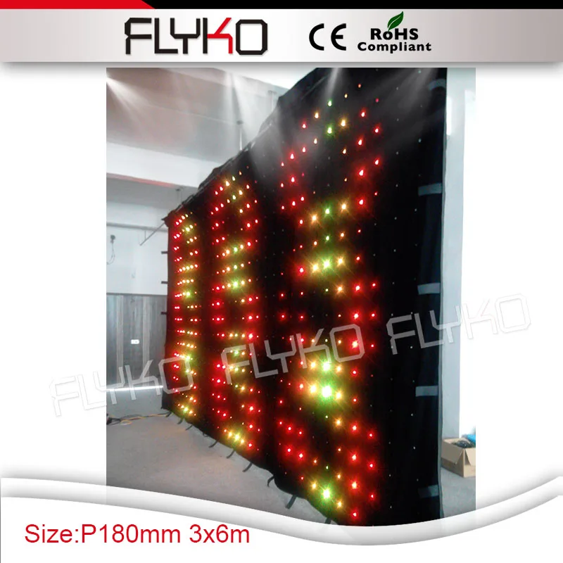 

club decoration 3x6m P180mm video display curtain led lights screen
