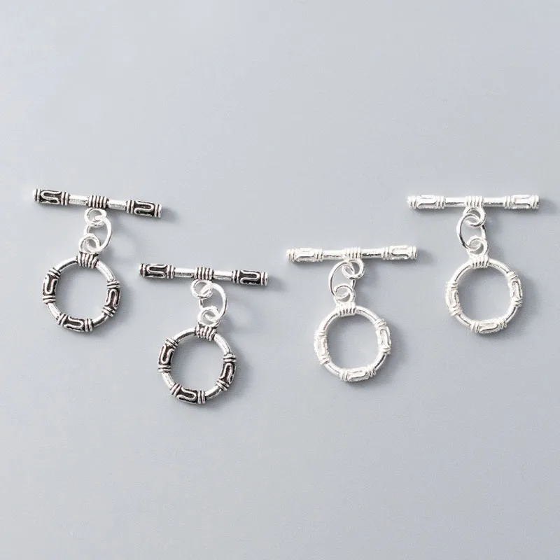 

925 Sterling Silver Toggle Clasps Hook Fit Bracelets Necklace Findings High Quality Silver Connectors For Fancy Jewelry Making