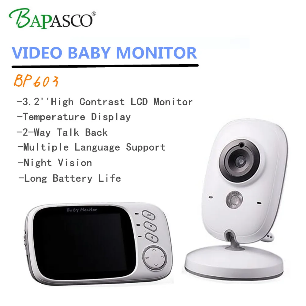 

3.2 inch 2.4G Wireless Video Color Baby Monitor 2 Way Audio Talk Baby Nanny Security Camera Night Vision Temperature Monitoring