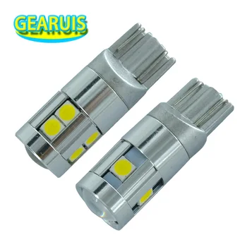 

50pcs Car Styling t10 3030 9 smd 5smd W5W Canbus Error Free Non polarity Car Wedge Light Marker Lamp Reverse License Plate Bulb