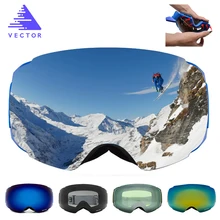VECTOR New Brand Ski Goggles Double UV400 Anti-fog Big Ski Mask Glasses Skiing Professional Men Women Snow Snowboard Goggles