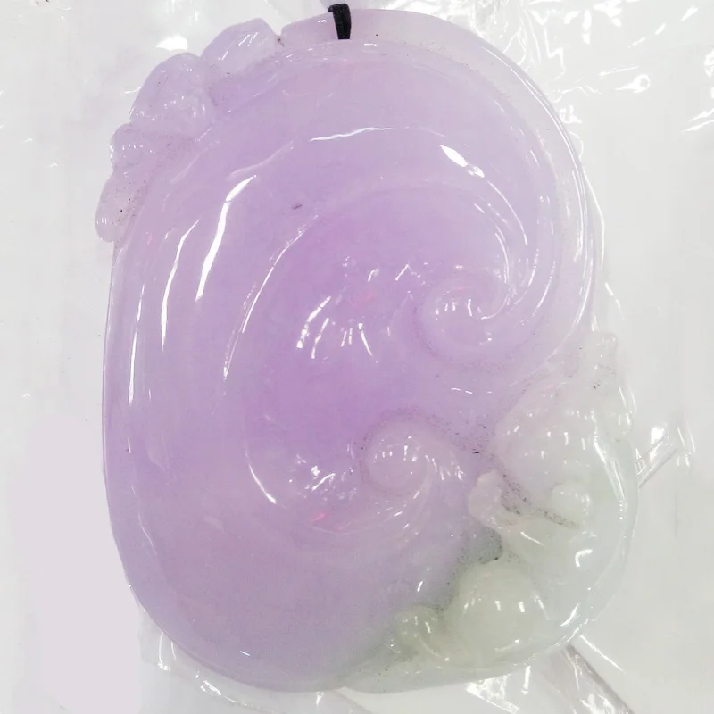 

KYSZDL Natural hand-carved Myanmar Purple stone pendant Lady fashion sweater chain pendant jewelry free gift box