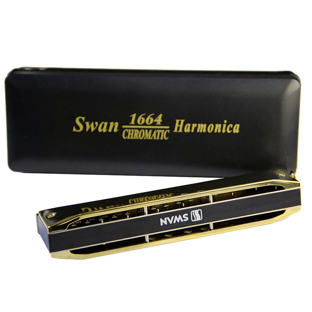 Swan Chromatic Губная гармошка 16 отверстий 64 тона инструменты для рта профессиональные