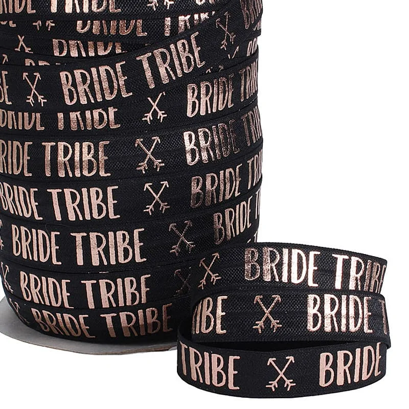 (100 ярдов/партия) надпись Bride tribe тема цвета розового золота фольги металлическая