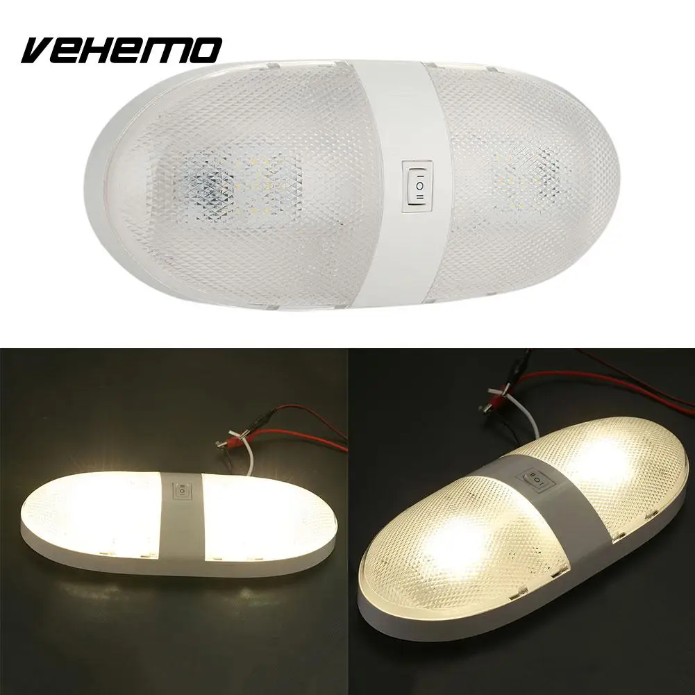 Car RV Interior LED Light Ceiling Double Dome font b Lamp b font Camper Trailer DC