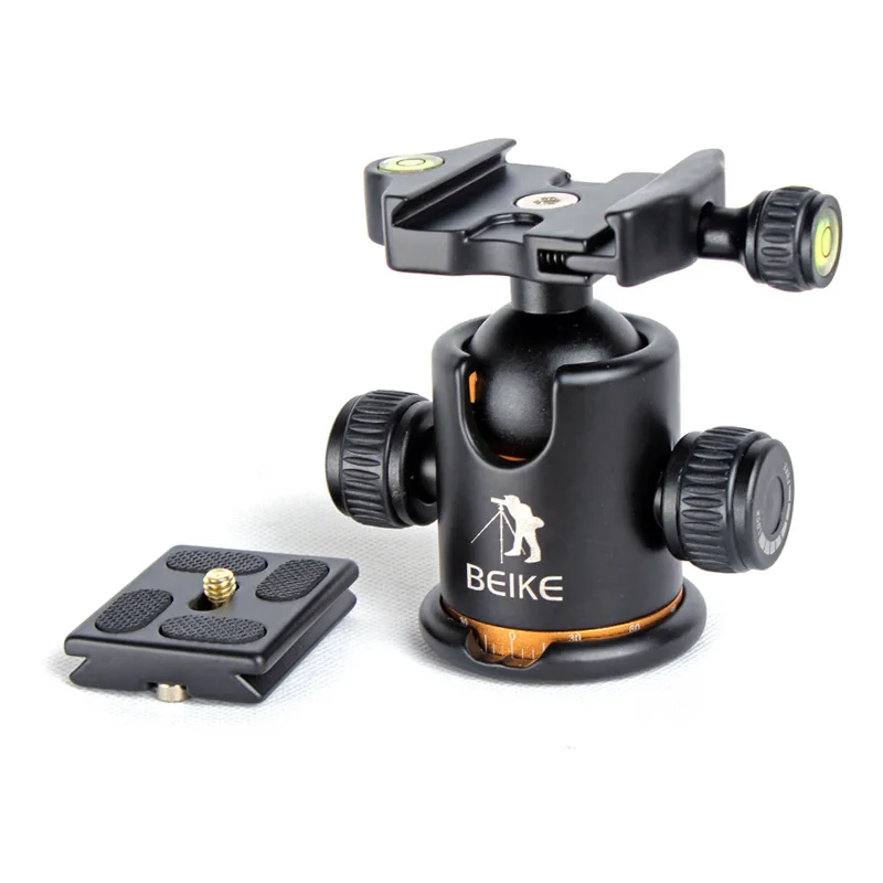 

BK-03 Camera Tripod Ballhead with Quick Release Plate 1/4" Screw&Two Levels for Tripod Monopod DSLR Camera Tripod Head