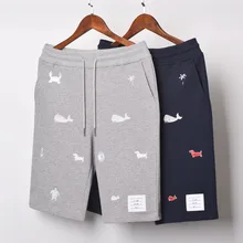 Модные брендовые мужские шорты кэжуал, высокое качество, летние хлопковые спортивные брюки в стиле океана, с вышивкой, спортивные штаны