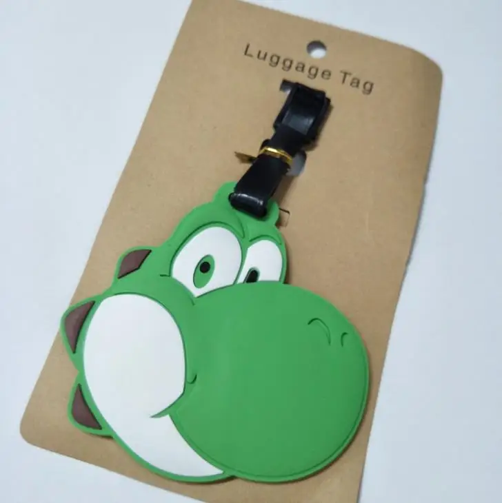 1 Pcs Cartoon Super Mario Bros PVC Cosplay Key Chain Soft Rubber Luggage Tag Boarding Pass Bag Tags Hanging Action Figures