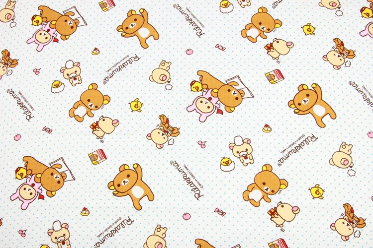 50x110 см картонный Медведь Rilakkuma хлопчатобумажная ткань лоскутное шитье ткань материал для шитья DIY Костюмы платье рубашка