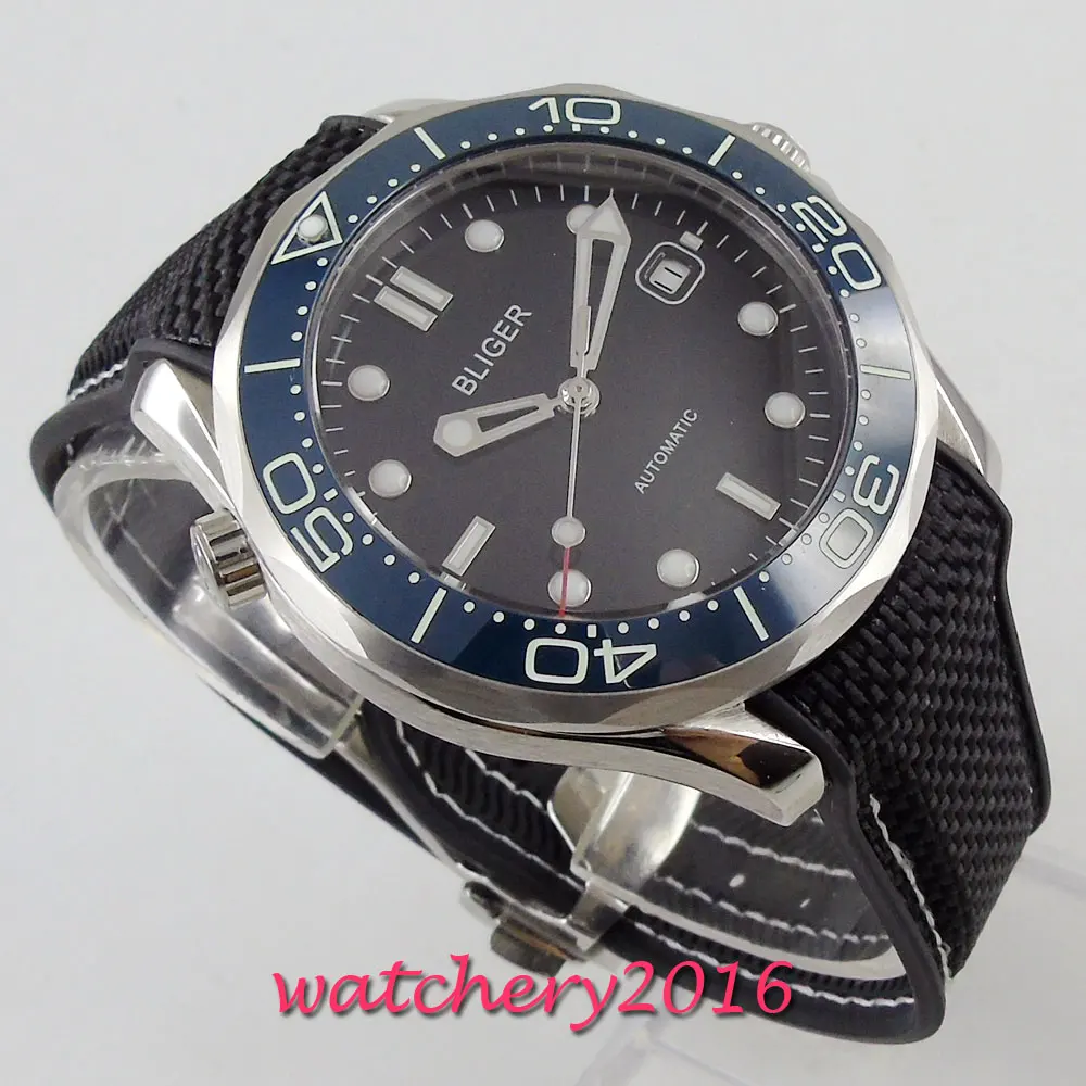 

Bliger Brand Wristwatches Fashion New Arrival Date ceramic bezel Casual Men Watches High Quality Luminous Hands Automatic watch
