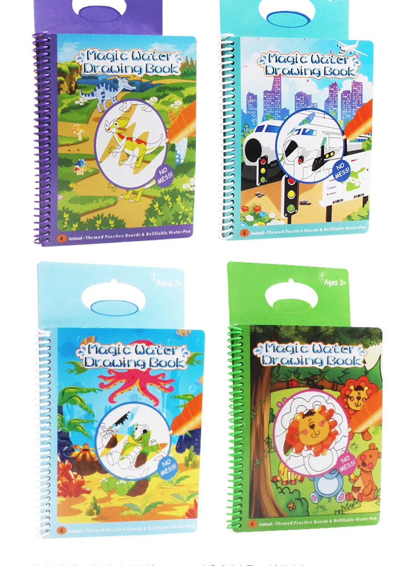 Newest Magic Water Drawing Book Coloring Book Doodle With Magic Pen Painting Drawing Board Coloring Book For Kids Classic Toys