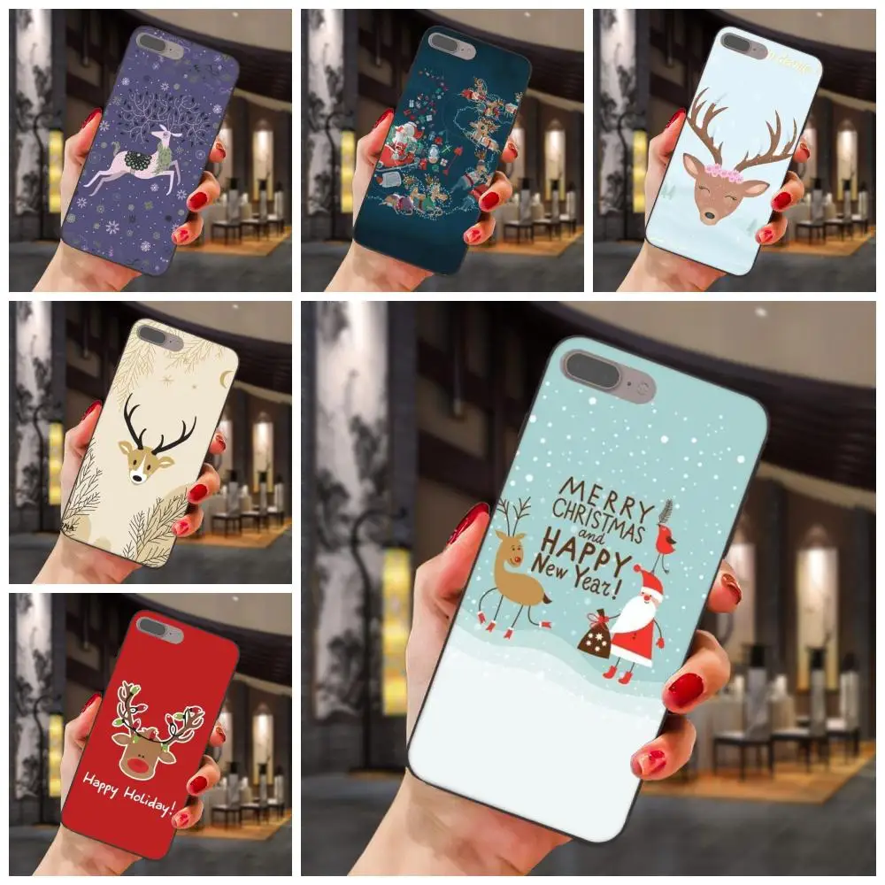 С новогодним рождественским оленем для Samsung Galaxy A3 A5 A6 A6s A7 A8 A9 Star Plus 2016 2017 2018 ТПУ
