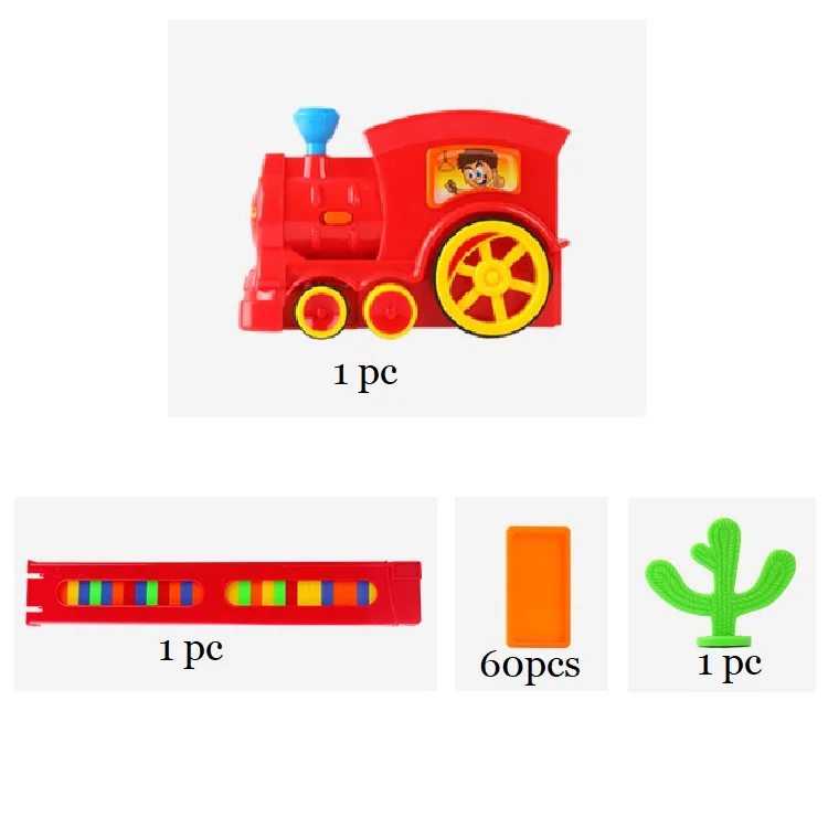 Домино поезд игрушки Пластиковые классические собранные игрушки для детей Дети домино игры блоки Обучающие игрушки День рождения Рождественский подарок - Цвет: Красный