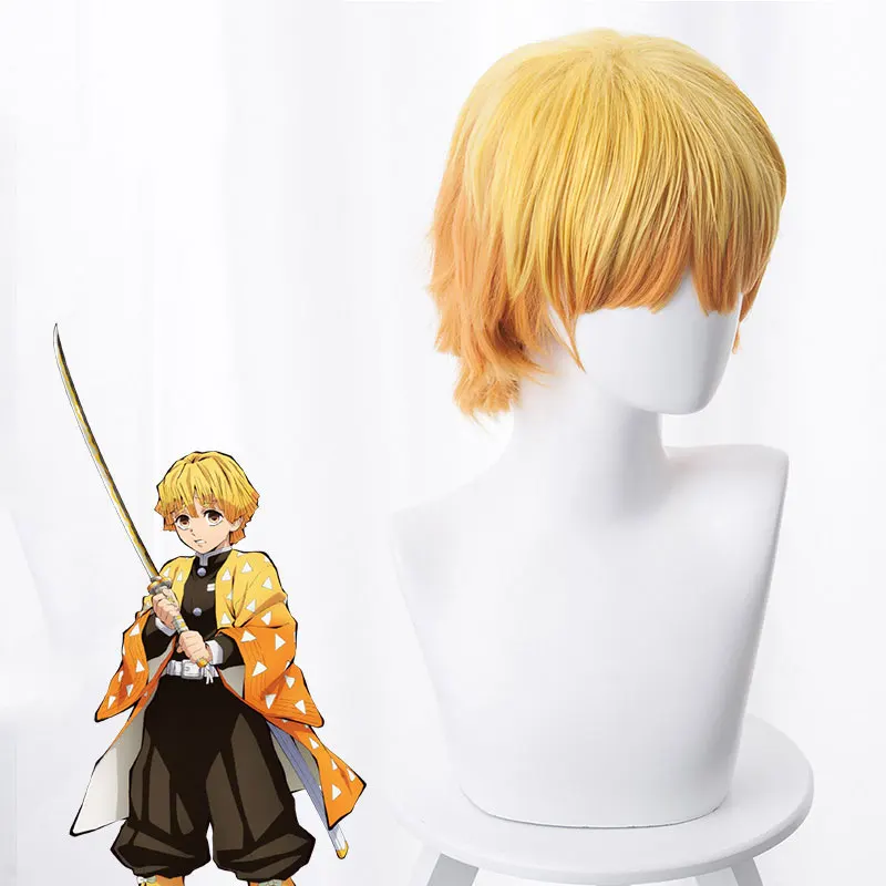 TDAICHAN Anime Demon Slayer Kimetsu No Yaiba Tokitou Muichirou Ponytails Wig Cosplay Agatsuma Zenitsu Kamado Tanjirou Keychain -Zentai shop online