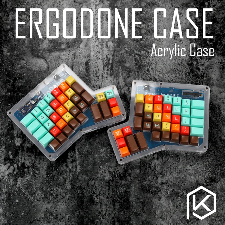 personalizado caso ergo kit teclado ergonômico placa