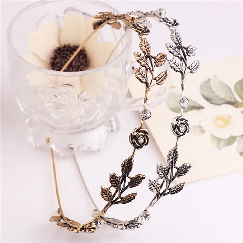 

IMIXLOT Gold/Silver Color Metal Leaves Headband Women Elegant Baroque Style Charm Hair Accessories Hairband diademas para mujer