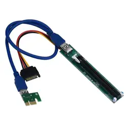 Pci-e Экспресс 1X к 16x Extender Райзер адаптер карт с Molex 60 см USB кабель jun22 профессиональная заводская цена Прямая доставка