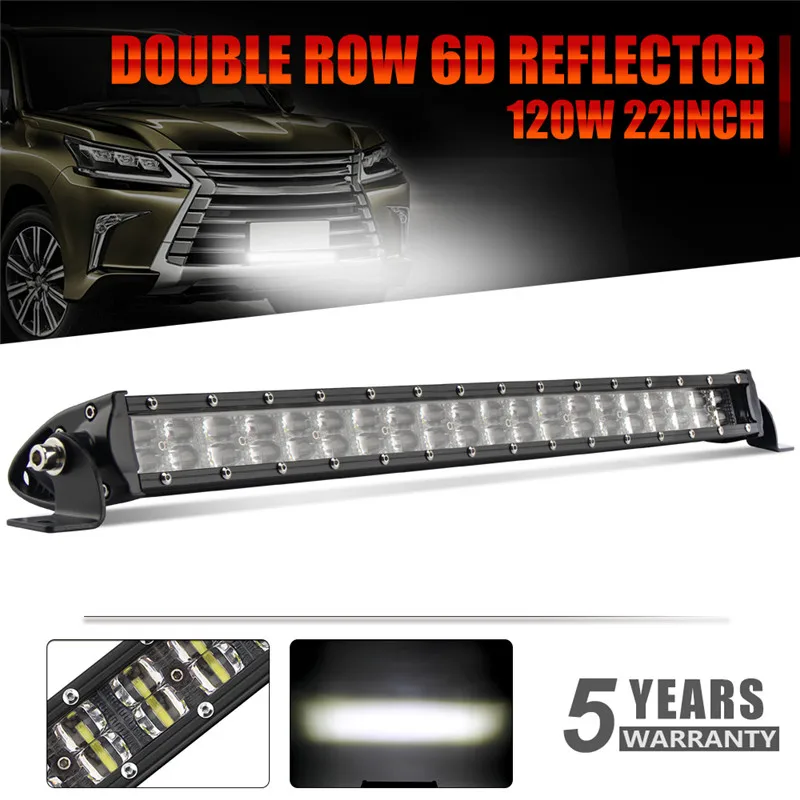 CO LIGHT Led Offroad Light Bar 6D 32inch 180W Led Bar Combo Auto Driving Work Lights for Truck Boat SUV ATV 4x4 4WD Jeep 12V 24V - Цвет: 6D 22 inch 120W