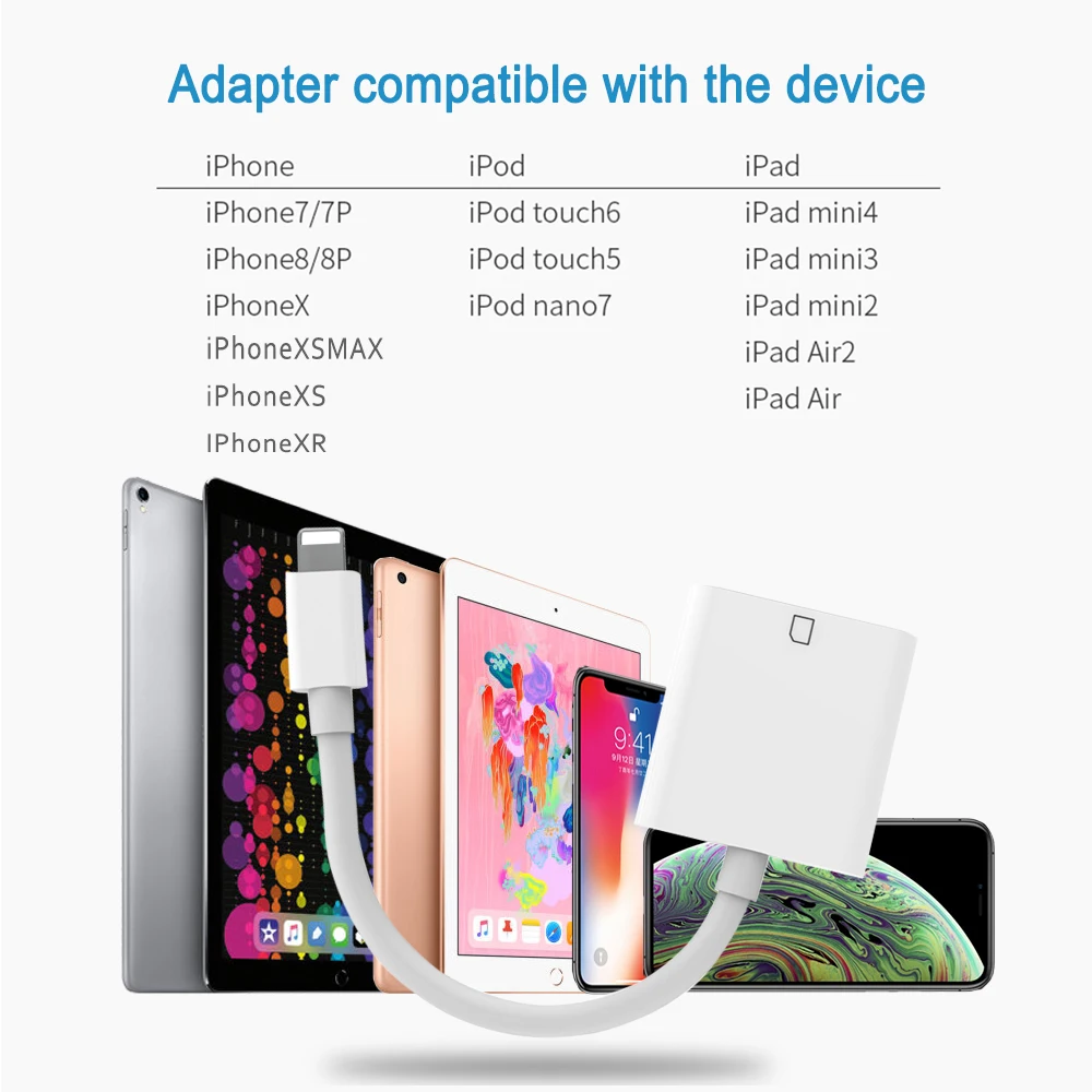 OTG кард ридер для Lightning на SD смарт цифровая камера адаптер считывателей iPhone iPod Apple