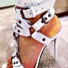 Пикантные сандалии-гладиаторы с перекрестными ремешками; туфли на высоком каблуке-шпильке с ремешком на щиколотке и пряжкой; женские летние модельные сандалии с открытым носком