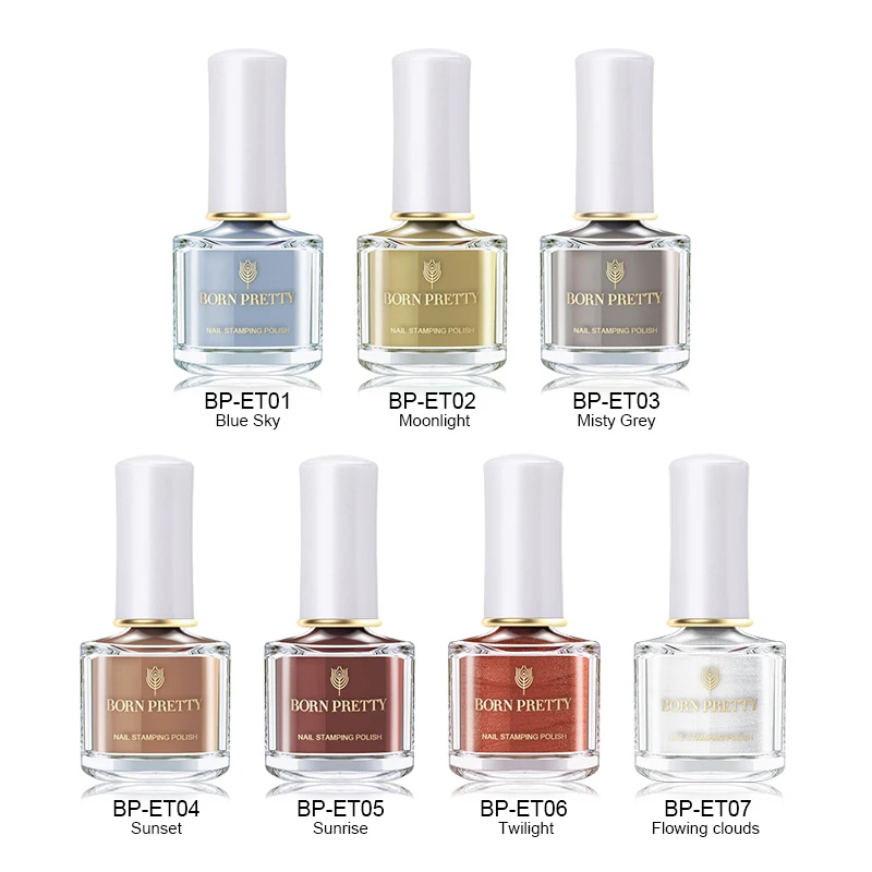 BORN PRETTY 6ml Stamping Polish Set Rose Pink Nail Color Art Plate Printing varnish Tool|Лак для ногтей| |