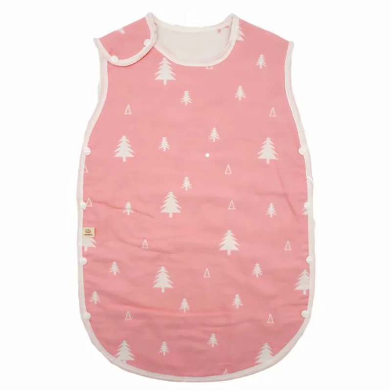 Спальный мешок мягкий хлопковый детский жилет без рукавов анти-спальная одежда Предотвращение холода и холода детское одеяло мультфильм спальные мешки - Цвет: 3 Pink tree