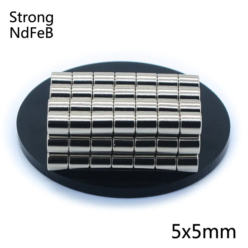 50 шт. 5x5 мм маленький прочный круговой цилиндр Магниты редкоземельные N35 Неодимовый Постоянный магнит мощный Круглый Магнит 5*5 мм