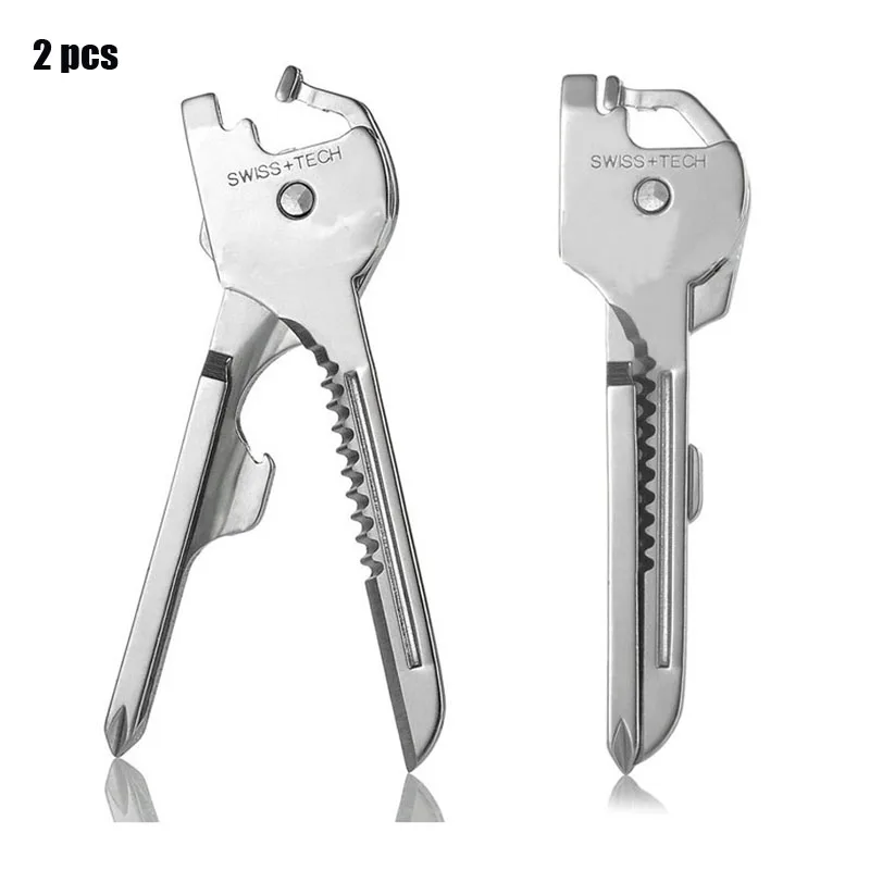 

(2pcs/ pack) 6in1 Key Style Multitool Pocket Tool Knife Opener Screwdriver Saw Blade mini Outdoor Keychain Tool Multi Tool