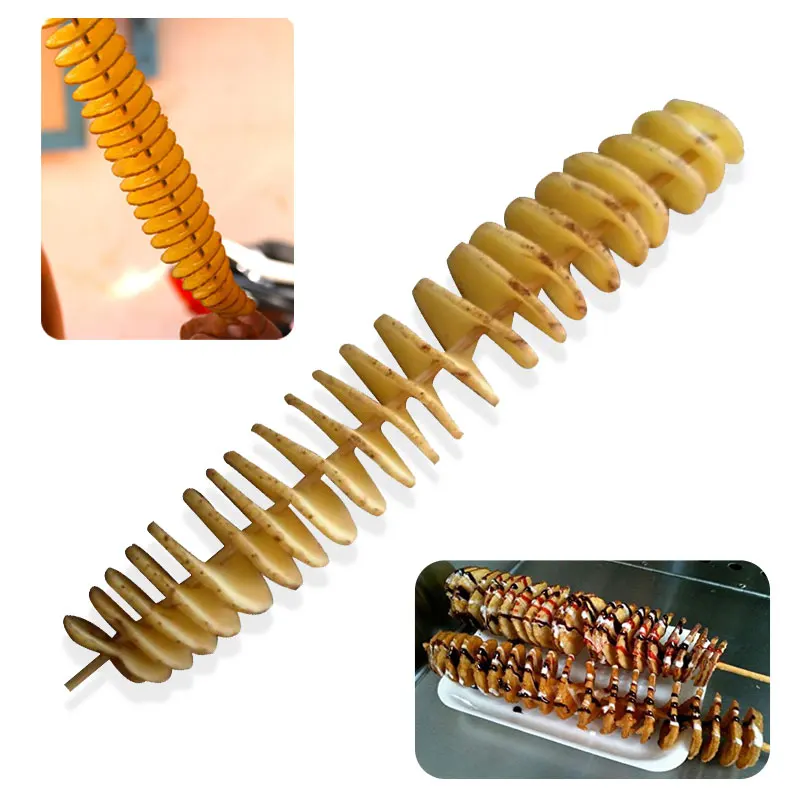 Commercial French Fry Cutter Stainless Steel Spiral Potato Slicer Twist Potato Chips Making Machine Tornado Cutter Peeler
