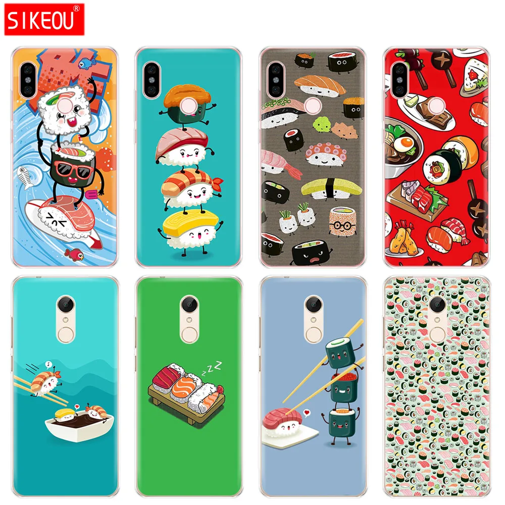 

Silicone Cover phone Case for Xiaomi redmi 5 4 1 1s 2 3 3s pro PLUS redmi note 4 4X 4A 5A Japanese cuisine Sushi food