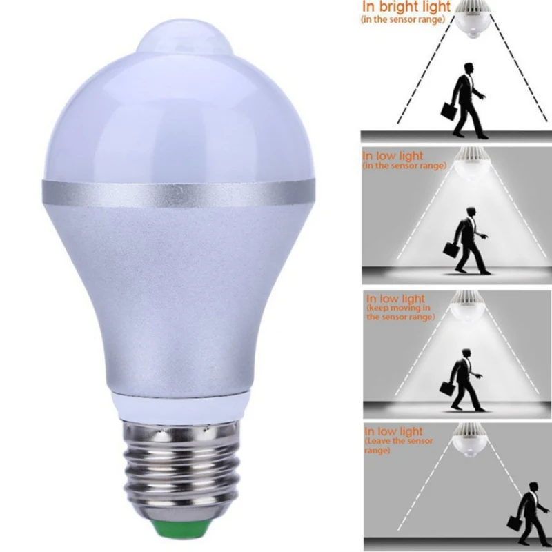 9 W 7 W 5 W E27 18LED инфракрасный Интеллектуальный тела лампочка с сенсорным управлением энергосберегающие Дома Спальня теплый белый свет и