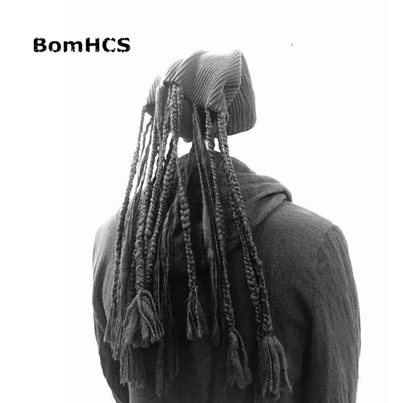 Мужская вязаная шапка BomHCS ручной работы в рок стиле Непале на зиму|men knit hat|knitted