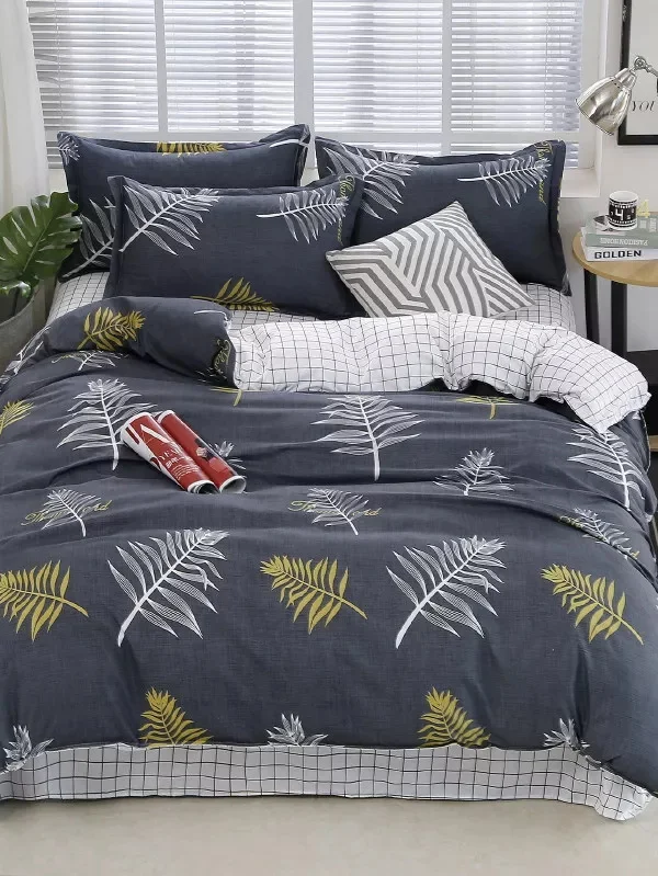 

NEW Arrival Leaves Printed Sheet Pillowcase Duvet Cover Sets