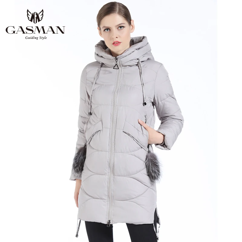 GASMAN 2018 New Winter Fashion Winter Down Jacket Women Hooded Thick Down Parka For Women Slim Winter Coat With Natural Fur