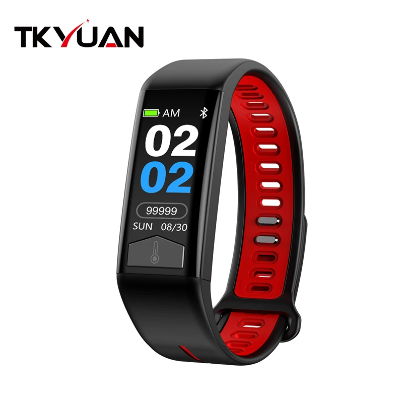 

TKYUAN T02 smart bracelet ECG heart rate blood oxygen sleep monitoring IP68 Waterproof multiple sports modes colorful screen