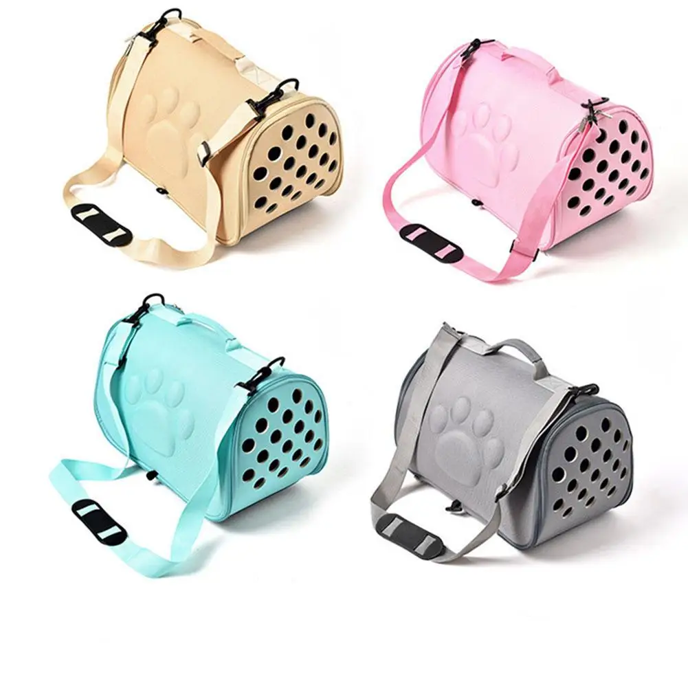 

Fashion Travel Portable Pet Bag Cute Paw Pattern Breathable Dogs Cat Carry Bag With Holes Dogs Supplies