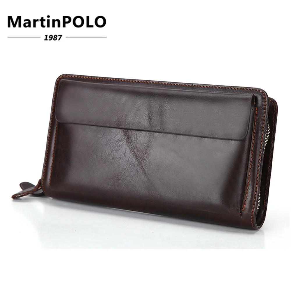 

Men Genuine Leather Wallet Long Double Zipper Wallet Male Wallets Handbag Male Clutch Bag Coin Purse Money Card Holder 2019
